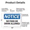 Signmission No Food Or Drink Allowed, 10 in W x Rectangle, Plastic OS-2PACK-NS-P-710-L-14577 - alternate 7